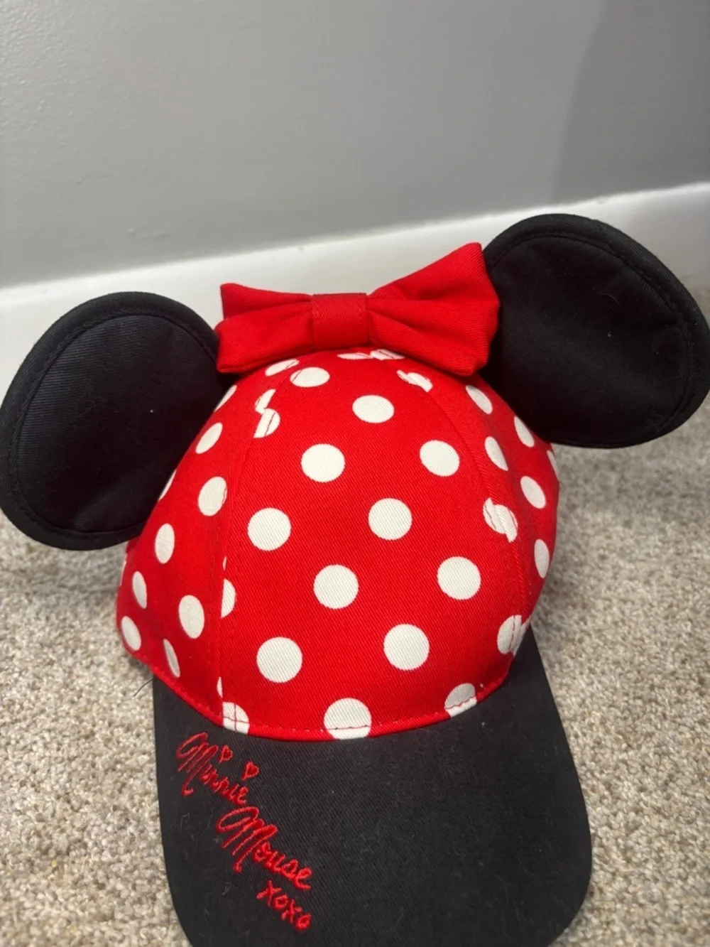Disney Parks Walt Disney World Minnie Mouse Hat OS Youth Mickey Ears Bow Red